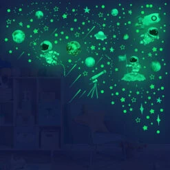 Stickers Muraux Fluorescent Enfants Lune Et Etoiles Phosphorescente Plafond Mural Lumineux Autocollants Stickers Muraux Etoile Pour Bébé -ATMOSPHERA || VIDAXL || Safavieh Soldes 80283368 3