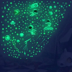 Stickers Muraux Fluorescent Enfants Lune Et Etoiles Phosphorescente Plafond Mural Lumineux Autocollants Stickers Muraux Etoile Pour Bébé -ATMOSPHERA || VIDAXL || Safavieh Soldes 80283368 4