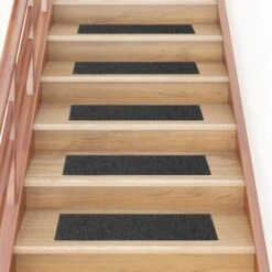 Lot De 15 Tapis D'escalier Autocollants Rectangulaire Tapis De Marche | Marchette Escalier 76x20 Cm 64322