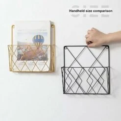 Porte-revues Suspendu Porte-revues En Métal, Porte-journaux Panier à Journaux Porte-revues Mural Avec 2 Crochets Pour Magazines, Livres Et Documents De Bureau (Noir) -ATMOSPHERA || VIDAXL || Safavieh Soldes 80883867 4