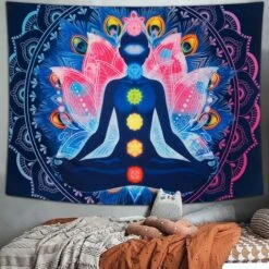 Sept Chakra Tapisserie Coloré Psychédélique Mandala Tapisserie Yoga Méditation Tapisserie Tenture Murale Indienne Hippie Tapisserie Mur Art Décor Pour Chambre Salon (130x150cm) -ATMOSPHERA || VIDAXL || Safavieh Soldes 80937300 5
