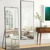 NeuType Grand Miroir Mural Rectangulaire Miroir Sur Pied Chambre Miroir De Sol Miroir En Pied Miroir Dressing Pour Vestiaire Salon Salle De Bain Couloir Cadre En Alliage D'aluminium 150x40 Cm Noir -ATMOSPHERA || VIDAXL || Safavieh Soldes 80974082 1