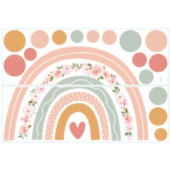 Stickers Muraux Arc-en-ciel Autocollants Muraux Pois Bohèmes Sticker Mural Fleur Rose Pour Chambre De Bébé Fille Pépinière D'enfant Décoration Murale De La Maison -ATMOSPHERA || VIDAXL || Safavieh Soldes 81033576 5