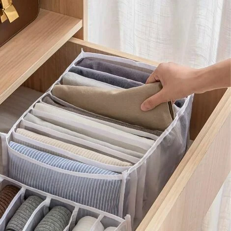 Boîte De Rangement Pour Jeans,4 Pièces Organisateur De Garde-robe,Rangements Boîtes De Jeans,Boîte Séparation Maille Tiroir à Vêtements, Pour Pantalons, Jeans, Pulls,T-Shirt,Pantalon,Chemises 4 Boîte De Rangement Pour Jeans,4 Pièces Organisateur De Garde-robe,Rangements Boîtes De Jeans,Boîte Séparation Maille Tiroir à Vêtements, Pour Pantalons, Jeans, Pulls,T-Shirt,Pantalon,Chemises – Image 2