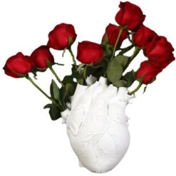 MINKUROW Vase Coeur Anatomique,Résine Pot De Fleur Sculpture Moderne Bureau Maison Chambre Ornements De Bureau