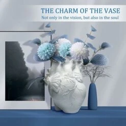 MINKUROW Vase Coeur Anatomique，Résine Pot De Fleur Sculpture Moderne Bureau Maison Chambre Ornements De Bureau -ATMOSPHERA || VIDAXL || Safavieh Soldes 81250350 3