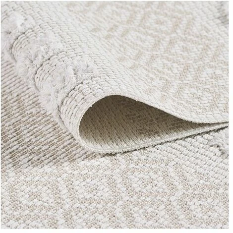 Tapis Lavable Berbère Crème Taupe Motifs Reliefs Aztèques 76x150 Cm M02 - TOUTAPIS 5 Tapis Lavable Berbère Crème Taupe Motifs Reliefs Aztèques 76x150 Cm M02 - TOUTAPIS – Image 3
