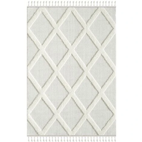 Tapis Berbère Blanc Cassé à Franges 120x170cm F710 - TOUTAPIS 3 Tapis Berbère Blanc Cassé à Franges 120x170cm F710 - TOUTAPIS