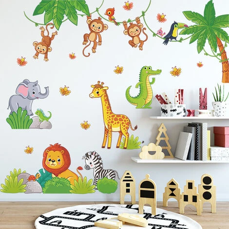 Stickers Muraux Animaux De La Jungle Autocollants Muraux Chocolatier Tropical Sticker Mural Singe Koala Pour Chambre De Bébé Pépinière D'enfant Décoration Murale De La Maison 7 Stickers Muraux Animaux De La Jungle Autocollants Muraux Chocolatier Tropical Sticker Mural Singe Koala Pour Chambre De Bébé Pépinière D'enfant Décoration Murale De La Maison – Image 5