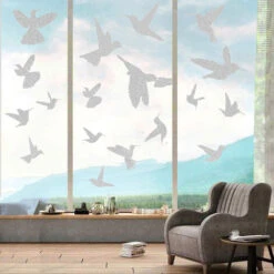 Autocollants D'Oiseau Anti-Collision Larges Autocollants De Fenêtre Pour Empêchement D’Impact D'Oiseau Autocollants Anti-Oiseaux Sur Porte Verre Autocollants Translucides/Poussiéreux