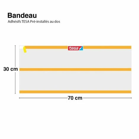 Bandeau PVC Lot De 2 : L 70cmxH 30cm Carreaux De Ciment Hortense 6 Bandeau PVC Lot De 2 : L 70cmxH 30cm Carreaux De Ciment Hortense â Image 4