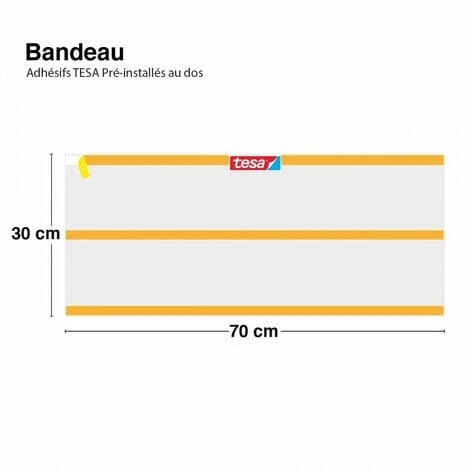 Bandeau PVC Lot De 2 : L 70cmxH 30cm Tendance Ciment Gris 6 Bandeau PVC Lot De 2 : L 70cmxH 30cm Tendance Ciment Gris – Image 4