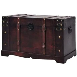 Coffre Vintage De Rangement Bois 66 X 38 X 40 Cm VidaXL