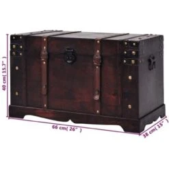 Coffre Vintage De Rangement Bois 66 X 38 X 40 Cm VidaXL -ATMOSPHERA || VIDAXL || Safavieh Soldes 8171653 3