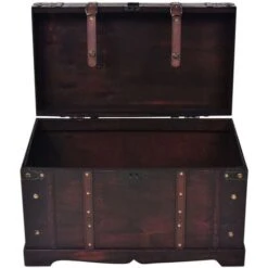 Coffre Vintage De Rangement Bois 66 X 38 X 40 Cm VidaXL -ATMOSPHERA || VIDAXL || Safavieh Soldes 8171653 4