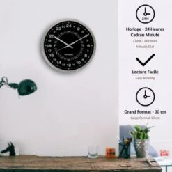 Horloge 24 Heures - Ultra Précise Lecture Facile - Ø 30 Cm -ATMOSPHERA || VIDAXL || Safavieh Soldes 81923133 3