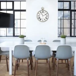 Horloge Murale Gousset Vintage Ø 30 Cm - Grands Chiffres Romains - Radio-pilotée - Or -ATMOSPHERA || VIDAXL || Safavieh Soldes 81923152 2