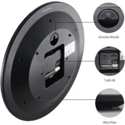 Horloge Murale Avec Température - Silencieuse - Ø25,4 Cm - Noir Et Vert -ATMOSPHERA || VIDAXL || Safavieh Soldes 81923210 4