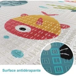 Tapis De Jeu Bébé Réversible 200x180cm, Tapis D'éveil Enfant Pliable Imperméable Double Face, Matériau XPE Non Toxique -ATMOSPHERA || VIDAXL || Safavieh Soldes 82050684 3
