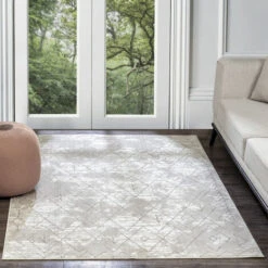 SURYA Tapis De Salon à Poils Courts Et Doux Berbère Ethnique Blanc Et Gris 160x213 Cm
