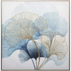 ATMOSPHERA Toile Imprimée Ginkgo - 58 X 58 Cm - Bleu - Livraison Gratuite