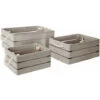 ATMOSPHERA Lot De 3 Caisses Cagettes - Gris - L 35 X P 25 X H 15 Cm - Collection Bohemian Dream - Livraison Gratuite