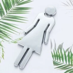 1 Paire De Toilette WC Autocollant Amovible 3D Miroir Vinyle Art Wall Sticker Hommes Femmes Wall Art Autocollants Pour Bar École (Argent)-longziming -ATMOSPHERA || VIDAXL || Safavieh Soldes 82984339 3