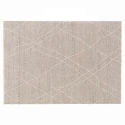 Tapis Rectangulaire Motif Berbère Gris Clair 120 X 170 Cm