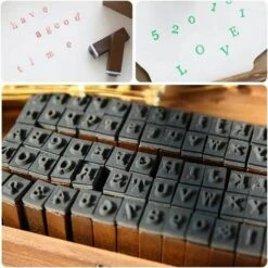Tampons Alphabet En Bois Et Caoutchouc, 70 Pièces Jeu Destampes, Petits Outils De Bricolage Timbre Situés à Différentes Lettres De Style Pour Les Arts, Lartisanat -ATMOSPHERA || VIDAXL || Safavieh Soldes 83753908 3