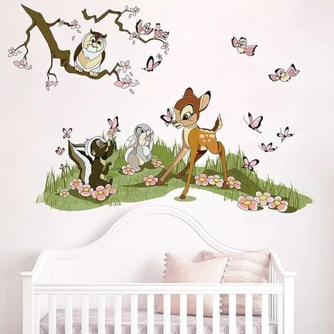 Stickers Muraux Animaux Foret Autocollant Mural Bambi Jungle Amovible Deco Stickers Chambre Bébé Enfant Decoration 4 Stickers Muraux Animaux Foret Autocollant Mural Bambi Jungle Amovible Deco Stickers Chambre Bébé Enfant Decoration – Image 2
