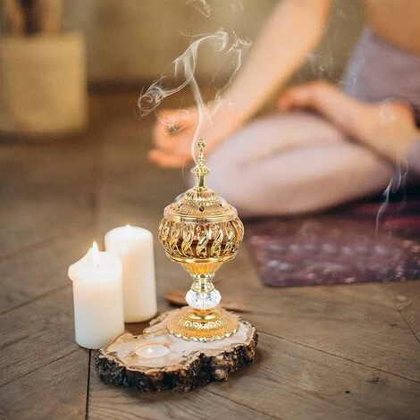 Brûleur D' Encens Encens Résine Bakhoor Charbon Encens Brûleur De Fer Arabe Porte- Encens Encensoir De Bureau Décor Pour Bakhoor Oud Encens Bâtons Cônes D' Or 6 Brûleur D' Encens Encens Résine Bakhoor Charbon Encens Brûleur De Fer Arabe Porte- Encens Encensoir De Bureau Décor Pour Bakhoor Oud Encens Bâtons Cônes D' Or – Image 4