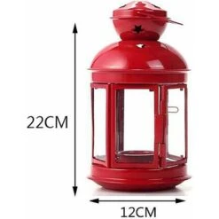 Chandelier Lanterne à Vent Noël Vent Simple Verre En Fer Forgé Lanterne Coupe-Vent Décoration De Mariage Porte-Bougie Bougie Convient Pour La Décoration De La Maison -ATMOSPHERA || VIDAXL || Safavieh Soldes 84052859 3