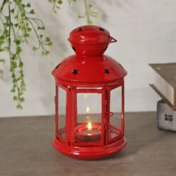 Chandelier Lanterne à Vent Noël Vent Simple Verre En Fer Forgé Lanterne Coupe-Vent Décoration De Mariage Porte-Bougie Bougie Convient Pour La Décoration De La Maison -ATMOSPHERA || VIDAXL || Safavieh Soldes 84052859 4