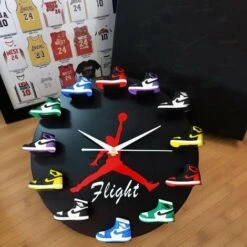 Horloge Murale 3d Modèle De Chaussure 3d Meubles De Bureau à Domicile Sports Nba Basket-ball Basket-ball, Fond Noir, Motif Blanc -ATMOSPHERA || VIDAXL || Safavieh Soldes 84056915 3