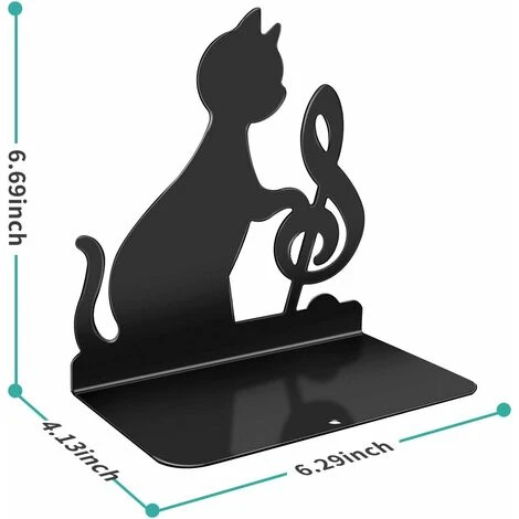 Serre-livres En Acier Inoxydable, Pour Supporter Des Livres Grands Et Lourds Ou Pour Décoration De La Bibliothèque Et Bureau à Domicile (Chat Musical) 4 Serre-livres En Acier Inoxydable, Pour Supporter Des Livres Grands Et Lourds Ou Pour Décoration De La Bibliothèque Et Bureau à Domicile (Chat Musical) – Image 2