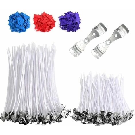 200 Pièces Mèches Bougies, Mèches Pré Ciré En Coton Naturel 100pcs 10 Cm Et 100pcs 15 Cm, Avec 2 Pièce Le Support Fixe Mèche Inoxydable, 3 Sachets Colorants Bougie(15g) Pour La Fabrication De Bougie,S 3 200 Pièces Mèches Bougies, Mèches Pré Ciré En Coton Naturel 100pcs 10 Cm Et 100pcs 15 Cm, Avec 2 Pièce Le Support Fixe Mèche Inoxydable, 3 Sachets Colorants Bougie(15g) Pour La Fabrication De Bougie,S