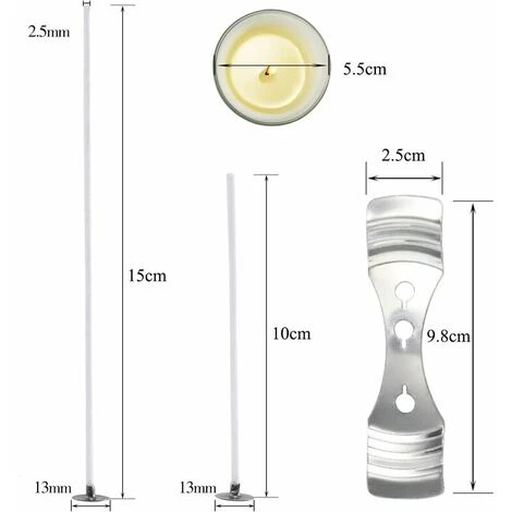 200 Pièces Mèches Bougies, Mèches Pré Ciré En Coton Naturel 100pcs 10 Cm Et 100pcs 15 Cm, Avec 2 Pièce Le Support Fixe Mèche Inoxydable, 3 Sachets Colorants Bougie(15g) Pour La Fabrication De Bougie,S 5 200 Pièces Mèches Bougies, Mèches Pré Ciré En Coton Naturel 100pcs 10 Cm Et 100pcs 15 Cm, Avec 2 Pièce Le Support Fixe Mèche Inoxydable, 3 Sachets Colorants Bougie(15g) Pour La Fabrication De Bougie,S – Image 3
