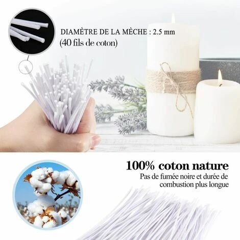 200 Pièces Mèches Bougies, Mèches Pré Ciré En Coton Naturel 100pcs 10 Cm Et 100pcs 15 Cm, Avec 2 Pièce Le Support Fixe Mèche Inoxydable, 3 Sachets Colorants Bougie(15g) Pour La Fabrication De Bougie,S 6 200 Pièces Mèches Bougies, Mèches Pré Ciré En Coton Naturel 100pcs 10 Cm Et 100pcs 15 Cm, Avec 2 Pièce Le Support Fixe Mèche Inoxydable, 3 Sachets Colorants Bougie(15g) Pour La Fabrication De Bougie,S – Image 4