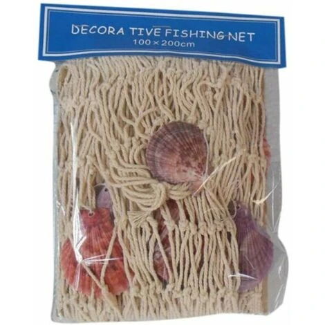 Filet De Pêche Décoratif. Style Plage Et Bord De Mer. Décoration Murale Avec Coquillages. Décoration De Porte De Style Méditerranéen. Autocollants De Style Nautique 4 Filet De Pêche Décoratif. Style Plage Et Bord De Mer. Décoration Murale Avec Coquillages. Décoration De Porte De Style Méditerranéen. Autocollants De Style Nautique – Image 2