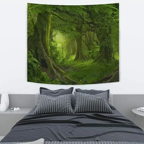 Tapisserie Tenture Murale Psychédélique Arbre Forêt Tapis Tissu Drap Mural Décoration Murale Maison Salon Chambre Dortoir Bohème Nature Paysage Avec Courte Peluche Tissu Doux (200 X 150 Cm) 7 Tapisserie Tenture Murale Psychédélique Arbre Forêt Tapis Tissu Drap Mural Décoration Murale Maison Salon Chambre Dortoir Bohème Nature Paysage Avec Courte Peluche Tissu Doux (200 X 150 Cm) – Image 5