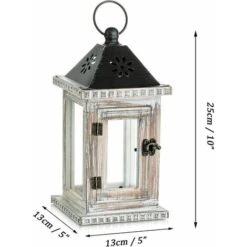 Lanterne à Bougie En Bois - Lanterne Décorative De 26,5 Cm, Bougeoir Vintage Décor Shabby Chic Table à Manger Intérieure Extérieure Maison Jardin Décoration De Noël, Blanc 9 Lanterne à Bougie En Bois - Lanterne Décorative De 26,5 Cm, Bougeoir Vintage Décor Shabby Chic Table à Manger Intérieure Extérieure Maison Jardin Décoration De Noël, Blanc -ATMOSPHERA || VIDAXL || Safavieh Soldes 85714183 3