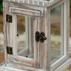 Lanterne à Bougie En Bois - Lanterne Décorative De 26,5 Cm, Bougeoir Vintage Décor Shabby Chic Table à Manger Intérieure Extérieure Maison Jardin Décoration De Noël, Blanc 11 Lanterne à Bougie En Bois - Lanterne Décorative De 26,5 Cm, Bougeoir Vintage Décor Shabby Chic Table à Manger Intérieure Extérieure Maison Jardin Décoration De Noël, Blanc -ATMOSPHERA || VIDAXL || Safavieh Soldes 85714183 5