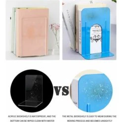 Serre-livres En Acrylique Transparent, 1 Paires De Serre-livres Pour Enfants, Serre-livres Anti-rayures, Pour Bureaux, Décoration, étagères, écoles Et Librairies -ATMOSPHERA || VIDAXL || Safavieh Soldes 85735902 4