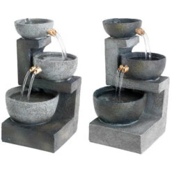 Fontaine D'inérieur Cascade 3 Bols Plusieurs Couleurs 12x12x22cm -ATMOSPHERA || VIDAXL || Safavieh Soldes 85754239 2