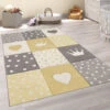 Paco Home Tapis Enfant Tapis Chambre Enfant Fille Garcon Pastel 3D Pois Coeur Jaune 120 Cm Rond -ATMOSPHERA || VIDAXL || Safavieh Soldes 85758499 1