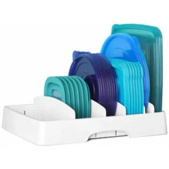 Boîte De Rangement Pour Couvercle De Récipient Alimentaire, Grand Rangement De Couvercle En Plastique Réglable Pour Armoires De Cuisine 1 Pièces (la Marchandise Se Réfère Uniquement à La Boîte De Rang