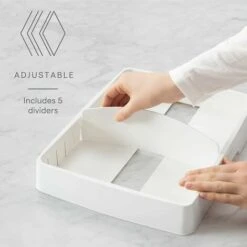 Boîte De Rangement Pour Couvercle De Récipient Alimentaire, Grand Rangement De Couvercle En Plastique Réglable Pour Armoires De Cuisine 1 Pièces (la Marchandise Se Réfère Uniquement à La Boîte De Rang -ATMOSPHERA || VIDAXL || Safavieh Soldes 85787837 3