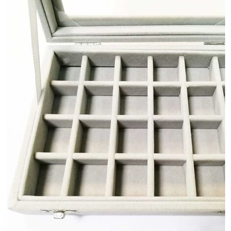 Aunrtb Boite Pierre Precieuse 24 Boîte à Bijoux Présentoir à Bijoux Avec Couvercle En Verre Boîtier Présentoir De Rangement Organisateur Pour Bagues Et Boucles D'oreilles Rangement Bijoux 5 Aunrtb Boite Pierre Precieuse 24 Boîte à Bijoux Présentoir à Bijoux Avec Couvercle En Verre Boîtier Présentoir De Rangement Organisateur Pour Bagues Et Boucles D'oreilles Rangement Bijoux – Image 3