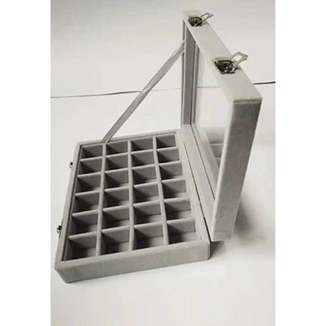 Aunrtb Boite Pierre Precieuse 24 Boîte à Bijoux Présentoir à Bijoux Avec Couvercle En Verre Boîtier Présentoir De Rangement Organisateur Pour Bagues Et Boucles D'oreilles Rangement Bijoux 7 Aunrtb Boite Pierre Precieuse 24 Boîte à Bijoux Présentoir à Bijoux Avec Couvercle En Verre Boîtier Présentoir De Rangement Organisateur Pour Bagues Et Boucles D'oreilles Rangement Bijoux – Image 5