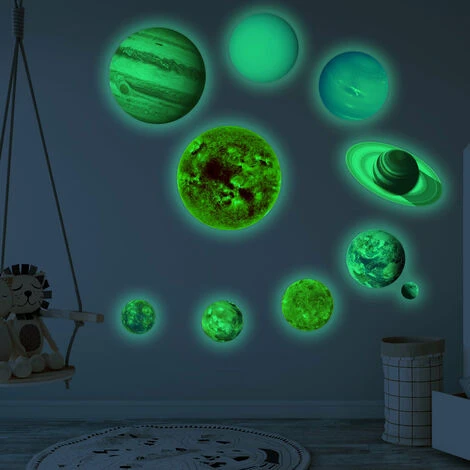 Autocollants Lumineux 9pcs Planètes Étoiles Lumineuses Système Solaire Planètes Fluorescent Stickers Muraux Décoration De Plafond Autocollants Pour Chambres D'enfants 6 Autocollants Lumineux 9pcs Planètes Étoiles Lumineuses Système Solaire Planètes Fluorescent Stickers Muraux Décoration De Plafond Autocollants Pour Chambres D'enfants – Image 4
